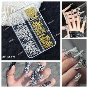 Accesorios para Uñas Estilo Punk Oscuro, Conos de Oro, Plata y Cobre, Remaches Planos, Decoraciones para Uñas de Halloween - Product Image 5