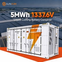 Batterie de stockage d'énergie LiFePO4 Sunark 1331.2V 5MWh à refroidissement liquide, préassemblée en usine pour les projets industriels à grande échelle