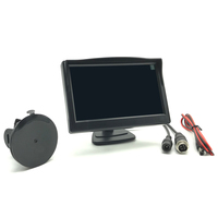 Moniteur AHD 5 pouces avec support à ventouse adhésif double face, compatible avec les caméras AHD ou CVBS, MDVR et MNVR