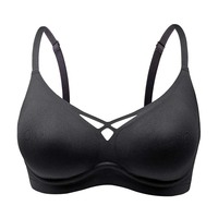 Soutiens-gorge sans fil pour femmes, sans armatures, soutien-gorge en maille croisée, soutien-gorge sans couture, push-up, couverture complète, bralettes de tous les jours