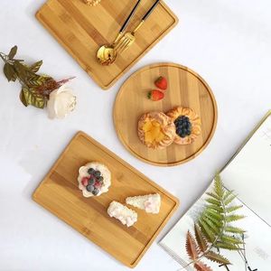 Ensemble de présentoirs à desserts en bambou, support à gâteaux multi-niveaux, plateau en bois massif, plateau de service pour le thé de l'après-midi, couleur naturelle, simple - Product Image 3