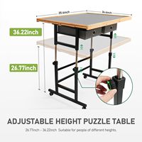 Table de puzzle 1500 pièces avec roulettes, tiroirs et couvercle, hauteur réglable et 45 °   Planche à découper inclinable