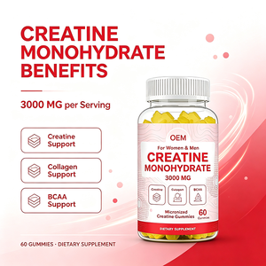 Créatine monohydrate OEM <span class=keywords><strong>3000</strong></span> <span class=keywords><strong>mg</strong></span> avec collagène et BCAA, 60 gommes, complément alimentaire pour hommes et femmes - Product Image 3