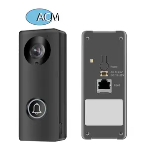 Telepon Video Pintu Keamanan Hitam Interkom HD Pro Bel Pintu Video 1080P Cincin Dukungan Nirkabel Pintar Wifi Bel Pintu