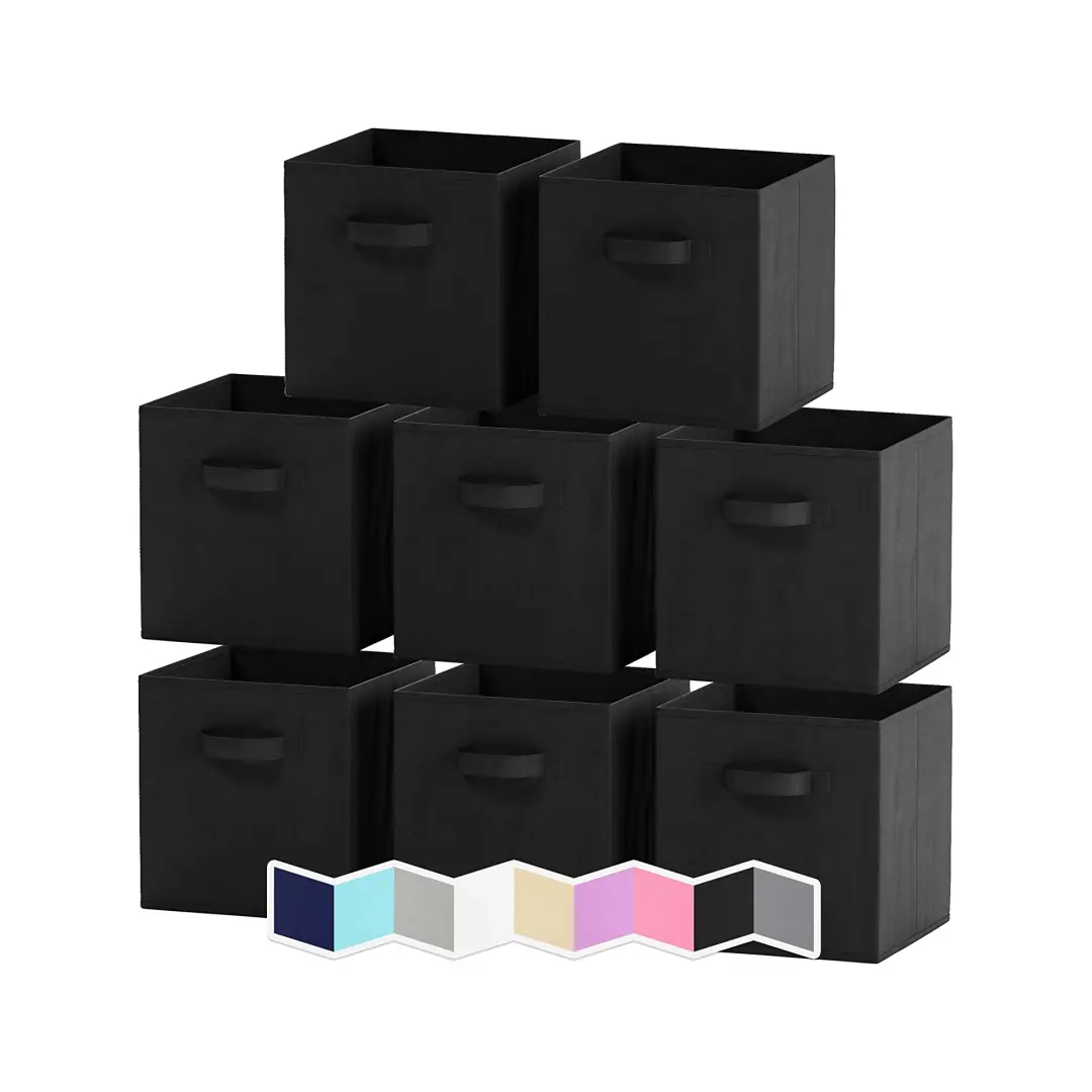 Non woven foldable clothes stackable storage box organizer Cube Storage Baskets For Organizing