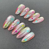 Pura mezcla de uñas prensadas a mano Color cinco colores estrella brillante alta calidad reutilizable fábrica al por mayor