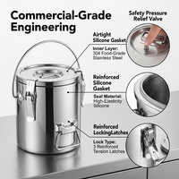 Kotak Makanan Terisolasi Stainless Steel 201 Grosir dengan Pegangan, Kotak Makanan Termal, Peralatan Katering Langsung dari Pabrik OEM