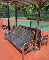 Conjunto de Muebles de Jardín Modulares de Metal para Interiores y Exteriores, Sofá Cama de Acero Inoxidable, Sofá y Sillón para Hotel, Patio, Sala de Estar