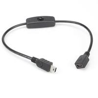 Cable de extensión mini USB macho a hembra personalizado con interruptor para control de potencia del ventilador de la lámpara