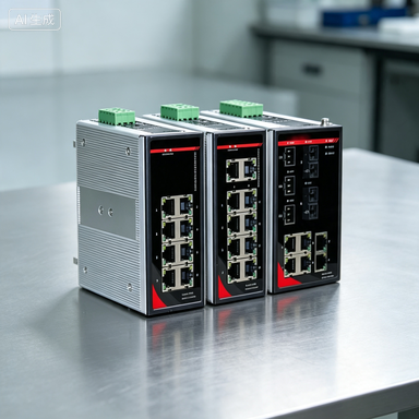 Unmanaged Gigabit Rail Industrial Switch  2 Optical Fiber RJ45 Ports Hybrid Ethernet Switch for  System