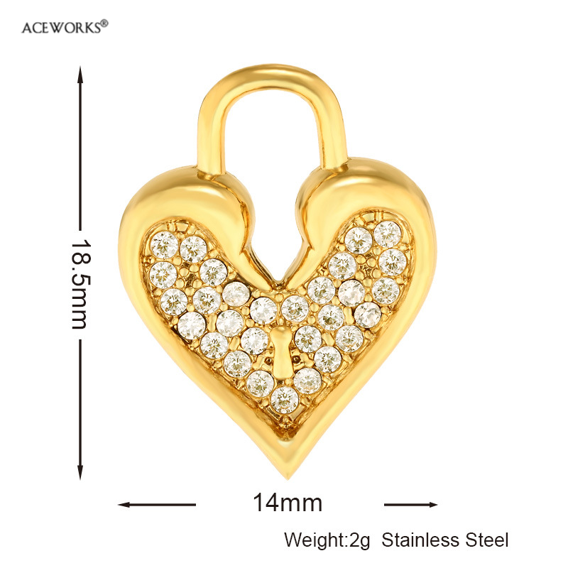 Pavé Heart Padlock Charm.