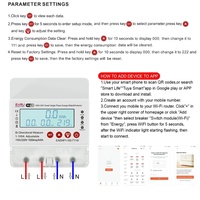 Compteur d'énergie monophasé WiFi Tuya 100A avec protection contre les surtensions et les sous-tensions, mesure bidirectionnelle de l'électricité, compteur de puissance kWh EAEMP1