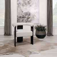 Fauteuil de Salon de Manucure Luxe Nordique en Bouclé, Chaise Moderne à Cadre en Bois Massif pour Studio de Beauté Haut de Gamme et Atelier de Techniciens Ongulaires