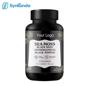 Suplemento Todo en Uno OEM, Musgo Marino, Aceite de Semillas <span class=keywords><strong>Negras</strong></span>, Ashwagandha, Alga Marina, Bardana, Vitamina C, Apoyo a la Vitalidad y Energía, 120 Cápsulas - Product Image 1