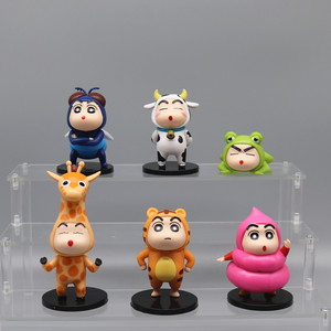 Figuras de Acción, Adornos de Pastel de Mesa con Diseño de Vaca, Rana y Shin Chan, Figura de Acción de PVC, Decoración Personalizada - Product Image 1