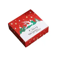 شعار مخصوص مطبوع الجملة عيد الميلاد مفاجأة الأحمر الحرفية الفراولة كعكة السائبة لصالح صندوق ورقي للطعام التعبئة والتغليف لإعطاء هدية