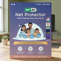 Net Protector Total Family Security Pack 10 Users 3 Years Multi Device Digital Security Software For Home And Family