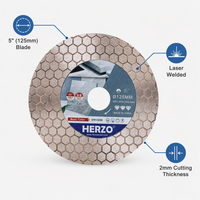 HERZO Disque de coupe de carreaux diamantés 125mm pour meuleuse d'angle