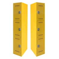 Casier de rangement en métal à double niveau avec 3 compartiments en acier pour étudiants