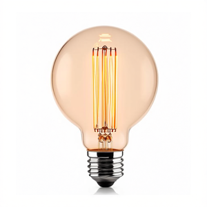 Lampadina a Filamento LED Sferica 4W Ambra Attacco E27 Luce Calda per Uso Interno - Product Image 2