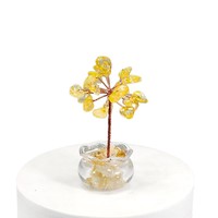 Árbol de la Fortuna de Cristal Natural Mini al por Mayor, Base de Cristal Hecha a Mano, Árbol de Feng Shui para Decoración de Escritorio, Regalo, Suministro a Granel