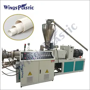 Globale Hot Sale Twin Schroef Extruder Pe Pp Pvc Pijp Slang Extrusie Productielijn Maken Machine