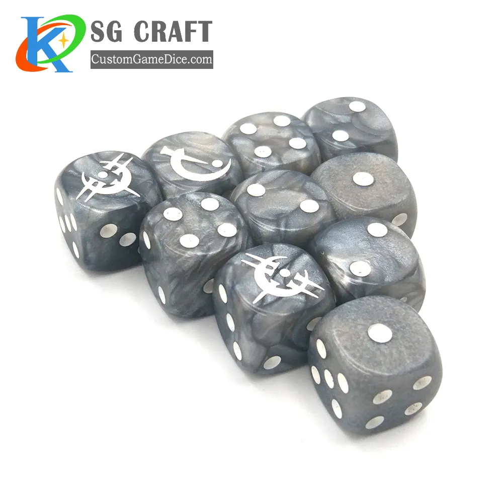 Manufacturers bulk D6 sided 12mm 16mm 19mm 22mm dice plastic resin engraved dnd d d game polyhedral custom dice