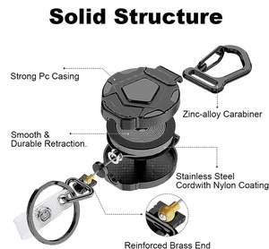 <span class=keywords><strong>Porte</strong></span>-badge industriel rétractable le plus vendu, avec cordon en acier de 31,5 pouces et support magnétique de 9 oz, <span class=keywords><strong>pour</strong></span> acheteurs internationaux - Product Image 3