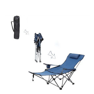 Silla de Camping con Reposabrazos y Reposapiés Ajustable, Reclinable, Plegable, de Metal, para Exteriores, Venta al por Mayor - Product Image 3