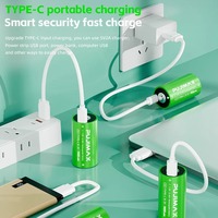 PUJIMAX 2Pcs 1.5V 7400mWh Piles au lithium de taille C rechargeables par USB avec câble de charge USB Type C pour vidéo