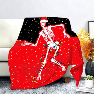 Couverture en polaire corail épaisse et douce personnalisée pour Halloween, vente en gros de textiles de maison pour l'hiver et Noël - Product Image 1