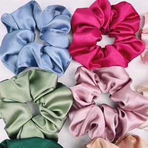 Canyuan Koreaanse Stijl Multi Effen Kleur Elastische Grote Haarband Mode Premium Dik Zijdeachtig Satijn Vrouwen Meisje Xl Haar Scrunchies - Product Image 4