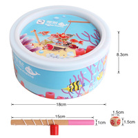 Vente en gros de 20 barils de poissons de qualité supérieure pour bébés et enfants Jouets en bois pour la pêche