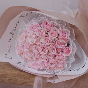 Ngọc Trai Xếp Li Sóng Lưới Hoa Gói Lưới Giấy Với Ngọc Trai Cạnh Bó Hoa Bao Bì Cho Valentine Của Ngày Bán Hoa - Product Image 6