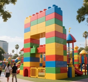 COBLOCKS personalizado ABS + UV Mall parque infantil cuadrado libre construcción bloques gigantes, DIY disponible - Product Image 1