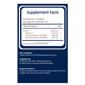 Usine OEM/ODM, vente en gros, capsules molles d'acides gras oméga <span class=keywords><strong>3</strong></span> DHA EPA, huile de poisson, compléments alimentaires de haute qualité - Product Image 3