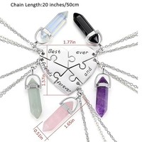 Ensemble de colliers en cristal sportifs assortis en forme de cœur, meilleurs amis pour toujours, bijoux d'amitié, accessoire chic pour souvenir, cadeau pour les meilleures amies