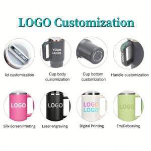 Vaso Térmico de Acero Inoxidable de Doble Pared con Recubrimiento en Polvo, 40 oz, para Sublimación, con Asa y Pajita, para Gimnasio y Viajes, con Logotipo Personalizado - Product Image 6