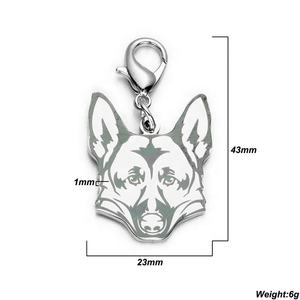 Accessoire de polissage à la main pour animaux de compagnie, porte-clés commémoratif personnalisé en acier inoxydable, <span class=keywords><strong>Bichon</strong></span>, <span class=keywords><strong>Labrador</strong></span>, Corgi, loup, chien, Bulldog - Product Image 2