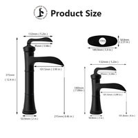 10 ans de garantie en laiton massif mitigeur robinet d'eau noir 1-3 trous robinets de lavabo monté sur pont lavabo cascade salle de bain évier robinet