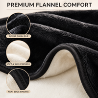 Schwarze Flanell-Sherpa 130x160cm Elektrische Heizdecke 220V 6 Temperaturstufen Automatische Abschaltung Maschinenwaschbar für Zuhause