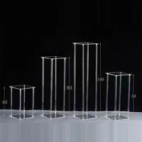 Vente flash - Centre de table moderne de haute qualité en acrylique rectangulaire, support à fleurs pour la décoration de table de mariage