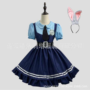 Zootopia Judy Hopps Bunny Cosplay Costume Blue Anime Dress Spring 2024 Role Play Outfit Polyester Material - Product Image 4
