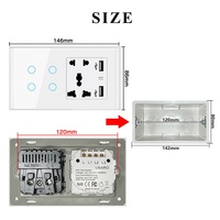 Interrupteur mural intelligent Wifi Tuya de type 147 avec prise murale universelle, port USB et Type C, application Smart Life, commande vocale avec Alexa