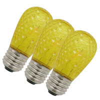Ampoules LED S14 facettées colorées, culot E26/E27, en plastique, multicolores, ampoules de remplacement pour guirlandes lumineuses de patio, décorations de Noël et de fêtes