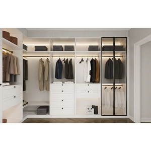 ตู้เก็บเสื้อผ้าแบบพกพาสำหรับสัตว์เลี้ยงใช้ในห้องนอนปรับแต่งได้คุณภาพสูงตู้เสื้อผ้าไม้ตู้เสื้อผ้าเตียงนอนพร้อมตู้เสื้อผ้า - Product Image 1