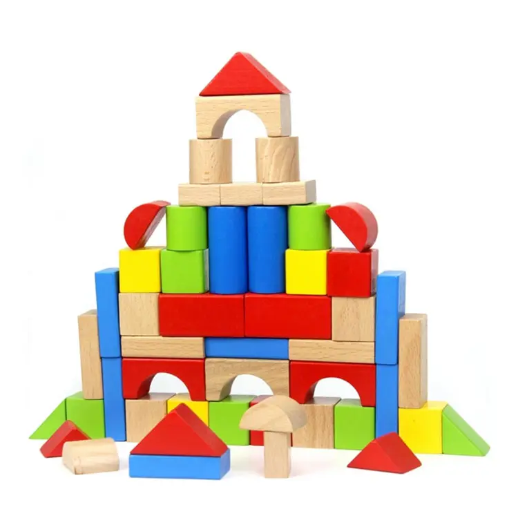 التخصيص بناء كتل ألعاب خشبية خشبية بنة لعبة تعليمية خشبية القلعة