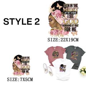 Vinyles de transfert de chaleur scintillants prêts à presser même au milieu de ma tempête Autocollant de transfert de chaleur foi pour femmes noires - Product Image 4