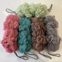 Fournitures de Bain Pe Mesh Pouf Beautiful Multi Colors Sponge Bath Puff