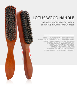 Brosse à barbe en poils <span class=keywords><strong>de</strong></span> sanglier à long manche en bois pour le soin du visage et le massage - Product Image 3